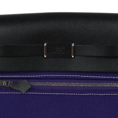 HERMÈS Hermes Herbag Zip 20 Mini Purple Toile Militaire Canvas and Black Vache Hunter Palladium Hardware | Thumbnail 9