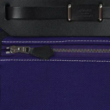 HERMÈS Hermes Herbag Zip 20 Mini Purple Toile Militaire Canvas and Black Vache Hunter Palladium Hardware | Thumbnail 10