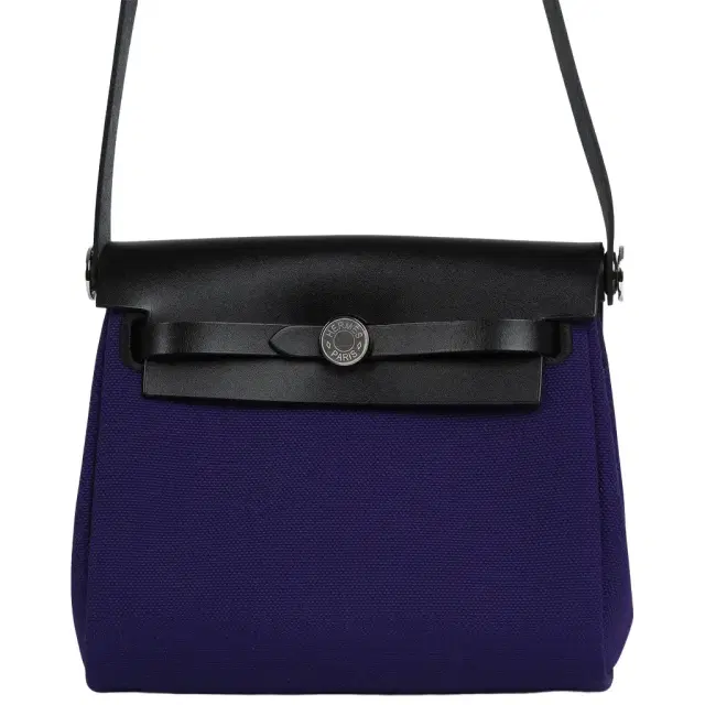 HERMÈS Hermes Herbag Zip 20 Mini Purple Toile Militaire Canvas and Black Vache Hunter Palladium Hardware