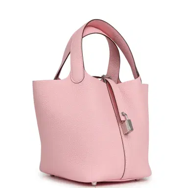 HERMÈS Hermes Picotin Lock 18 Rose Sakura Clemence Palladium Hardware | Thumbnail 2