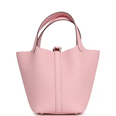 HERMÈS Hermes Picotin Lock 18 Rose Sakura Clemence Palladium Hardware | Thumbnail 4
