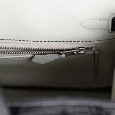 HERMÈS Hermes Special Order (HSS) Birkin 25 Black Matte Verso Alligator Brushed Palladium Hardware | Thumbnail 8 HERMÈS Hermes Special Order (HSS) Birkin 25 Black Matte Verso Alligator Brushed Palladium Hardware | Thumbnail 8