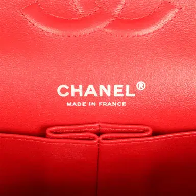 Chanel Pre-owned Chanel Medium Chevron Classic Double Flap Bag Red Patent Leather Silver Hardware | Thumbnail 9 Chanel Pre-owned Chanel Medium Chevron Classic Double Flap Bag Red Patent Leather Silver Hardware | Thumbnail 9