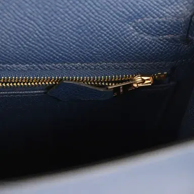 HERMÈS Pre-owned Hermes Kelly Sellier 25 Bleu Navy Epsom Gold Hardware | Thumbnail 8