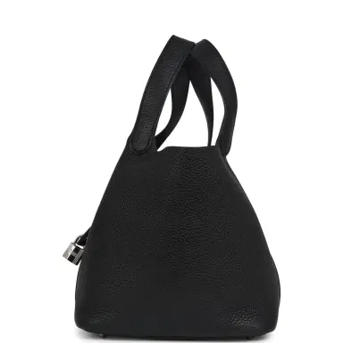 HERMÈS Pre-owned Hermes Picotin Lock 22 Black Clemence Palladium Hardware | Thumbnail 3 HERMÈS Pre-owned Hermes Picotin Lock 22 Black Clemence Palladium Hardware | Thumbnail 3