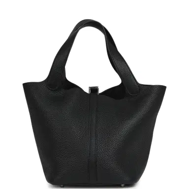 HERMÈS Pre-owned Hermes Picotin Lock 22 Black Clemence Palladium Hardware | Thumbnail 4 HERMÈS Pre-owned Hermes Picotin Lock 22 Black Clemence Palladium Hardware | Thumbnail 4