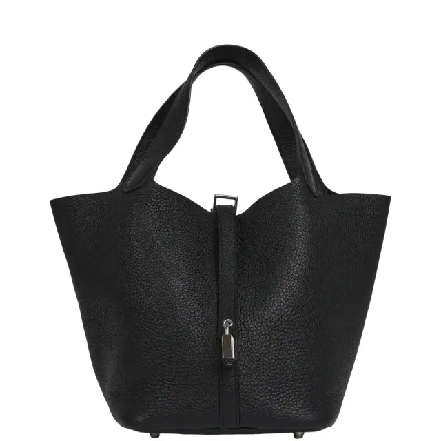 HERMÈS Pre-owned Hermes Picotin Lock 22 Black Clemence Palladium Hardware