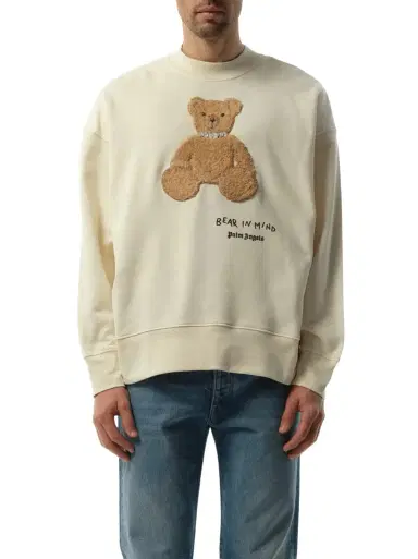 Palm Angels Bear in Mind Sweatshirt Off White/brown White | Thumbnail 1 Palm Angels Bear in Mind Sweatshirt Off White/brown White | Thumbnail 1