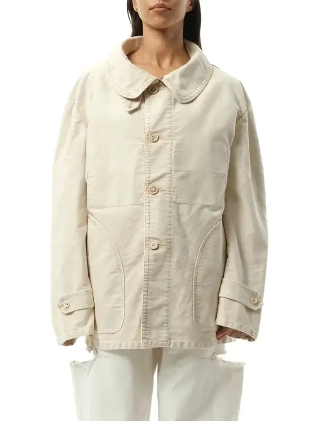 Maison Margiela Workers Moleskin Jacket in Nut Wash Brown