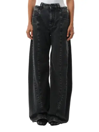 Maison Margiela Cut Out Waistband Relaxed Fit Denim Jeans | Thumbnail 1