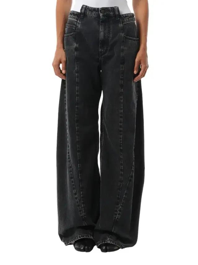 Maison Margiela Cut Out Waistband Relaxed Fit Denim Jeans