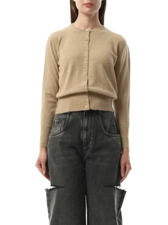 Maison Margiela Virgin Wool Cardigan in Walnut Brown