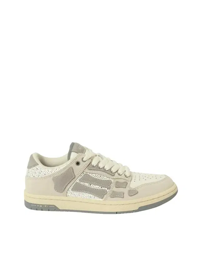 AMIRI Crystal Suede Skeleton Top Low Sneaker in Birch White