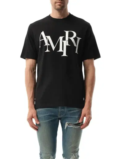 AMIRI Amiri Staggered Logo T-shirt | Thumbnail 1 AMIRI Amiri Staggered Logo T-shirt | Thumbnail 1