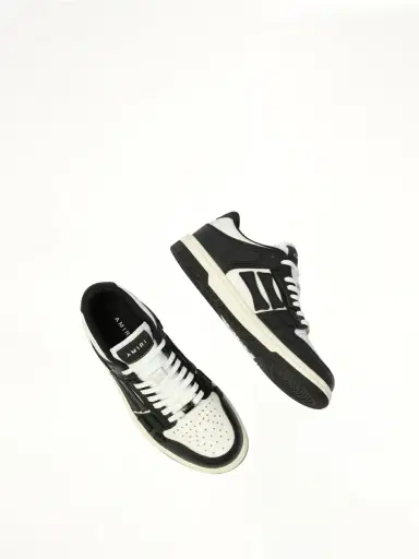 AMIRI Skeleton Top Low Sneaker in Black/white | Thumbnail 4