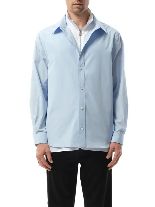 Loewe Hybrid Shirt in Light Blue/white Blue
