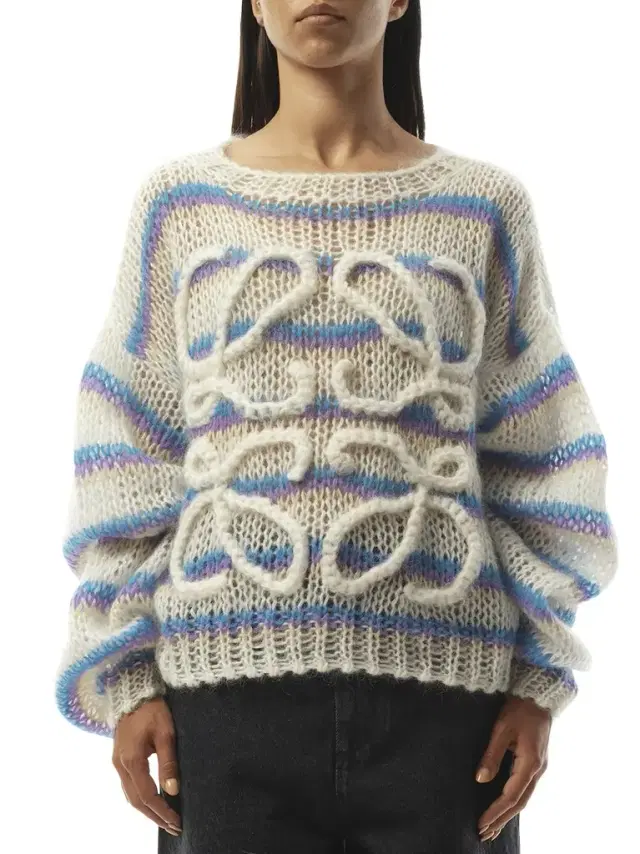 Relaxed Fit Anagram Sweater in White/multicolour White Relaxed Fit Anagram Sweater in White/multicolour White