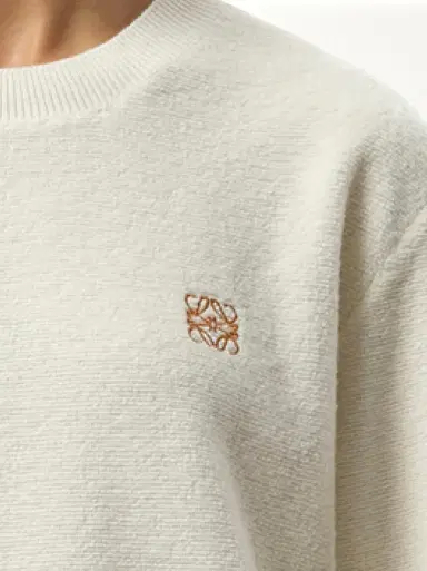 Loewe Merino Wool Anagram Sweater in Ecru White | Thumbnail 2 Loewe Merino Wool Anagram Sweater in Ecru White | Thumbnail 2