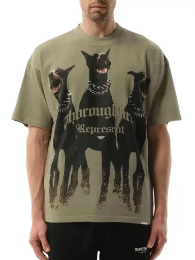 Represent Thoroughbred T-shirt in Khaki Green | Thumbnail 1 Represent Thoroughbred T-shirt in Khaki Green | Thumbnail 1
