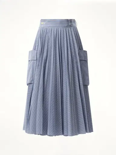 Sacai Cotton Poplin Stripe Skirt | Thumbnail 3 Sacai Cotton Poplin Stripe Skirt | Thumbnail 3