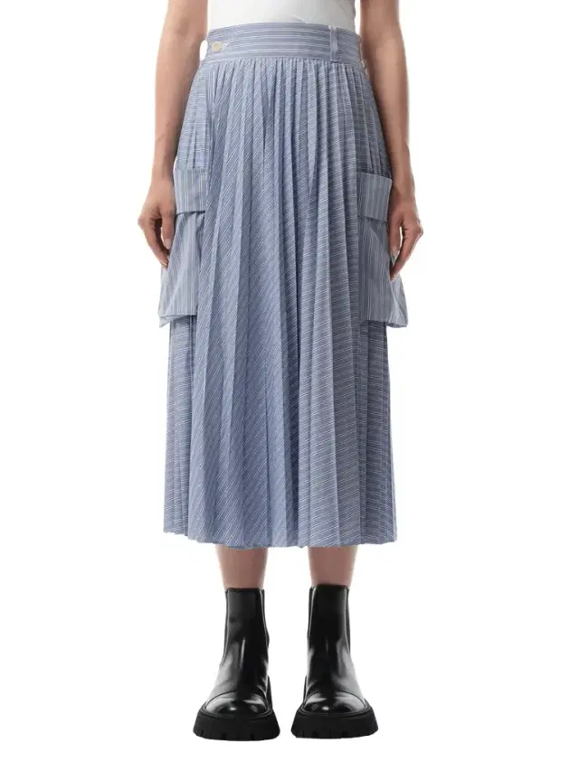 Cotton Poplin Stripe Skirt Cotton Poplin Stripe Skirt