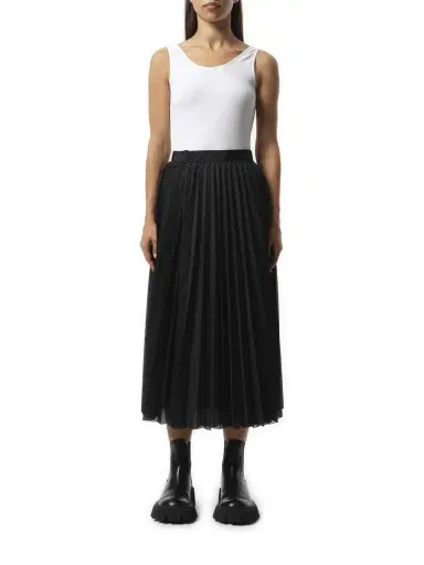 Sacai Spun Organza Skirt in Black Stripe | Thumbnail 4