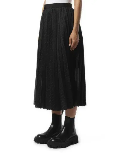 Sacai Spun Organza Skirt in Black Stripe | Thumbnail 5