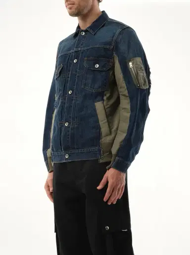 Sacai Denim Nylon Twill Jacket | Thumbnail 5 Sacai Denim Nylon Twill Jacket | Thumbnail 5