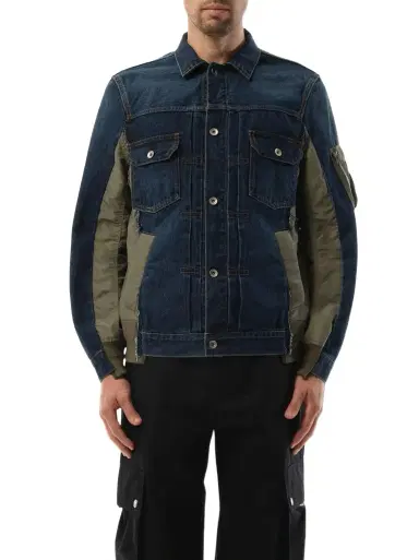 Sacai Denim Nylon Twill Jacket | Thumbnail 1 Sacai Denim Nylon Twill Jacket | Thumbnail 1