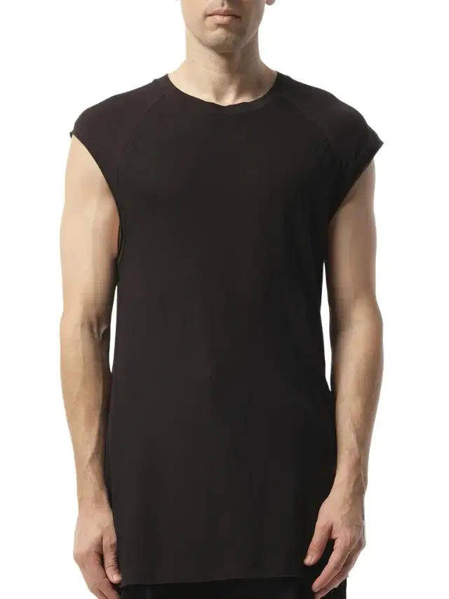 Entire Studios Long Tank Top in Soot Black