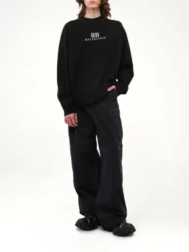 Balenciaga Crewneck Sweater in Black/white | Thumbnail 4 Balenciaga Crewneck Sweater in Black/white | Thumbnail 4