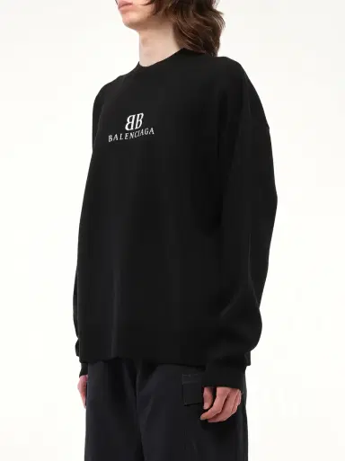 Balenciaga Crewneck Sweater in Black/white | Thumbnail 5 Balenciaga Crewneck Sweater in Black/white | Thumbnail 5