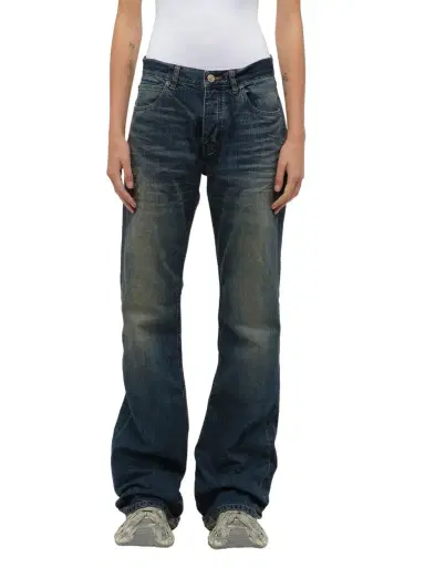Balenciaga Straight Fit Denim Pants in Whiskers Blue | Thumbnail 1