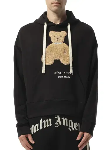 Palm Angels Bear in Mind Over Hoodie Black/brown Black | Thumbnail 1 Palm Angels Bear in Mind Over Hoodie Black/brown Black | Thumbnail 1