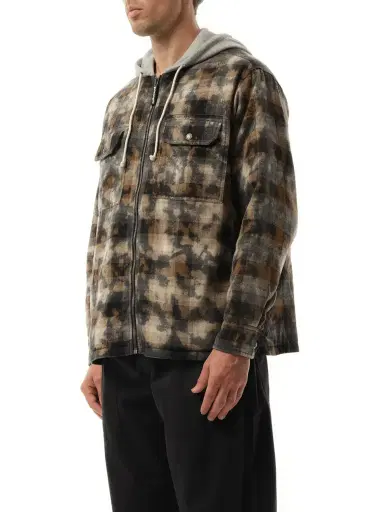 Palm Angels Curved Logo Check Overshirt in Grey/off White Grey | Thumbnail 5 Palm Angels Curved Logo Check Overshirt in Grey/off White Grey | Thumbnail 5