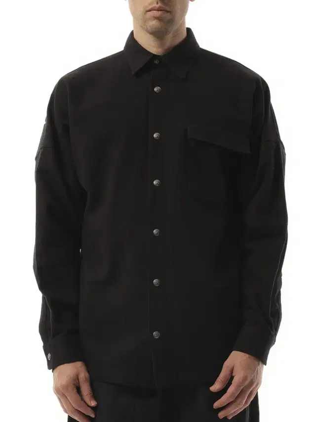 Palm Angels Classic Logo Overshirt in Black/off White Black