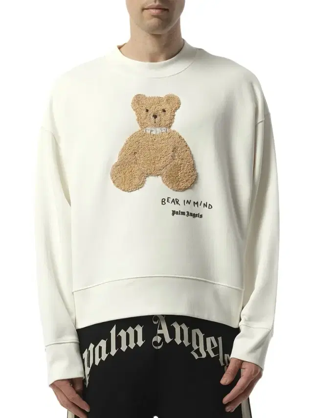Palm Angels Bear in Mind Crewneck Sweatshirt Off White/brown White