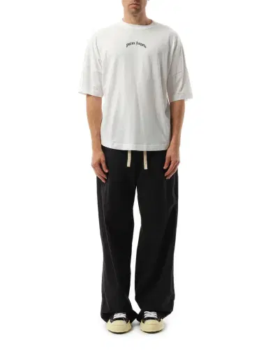 Palm Angels Back Curved Logo Over T-shirt in Off White/black White | Thumbnail 4 Palm Angels Back Curved Logo Over T-shirt in Off White/black White | Thumbnail 4