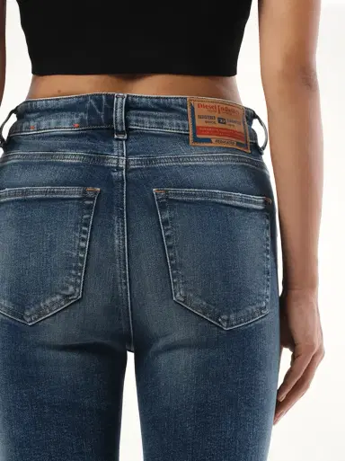 Diesel 1984 Slandy High Jeans in Washed Indigo Blue | Thumbnail 2