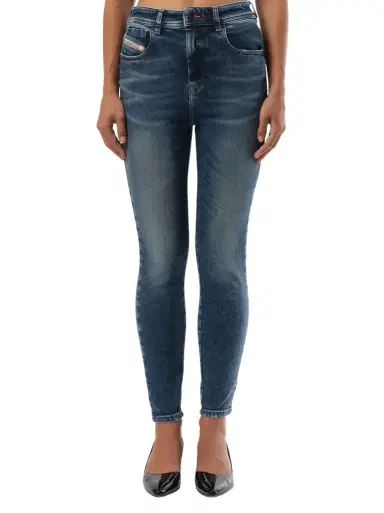 Diesel 1984 Slandy High Jeans in Washed Indigo Blue | Thumbnail 1
