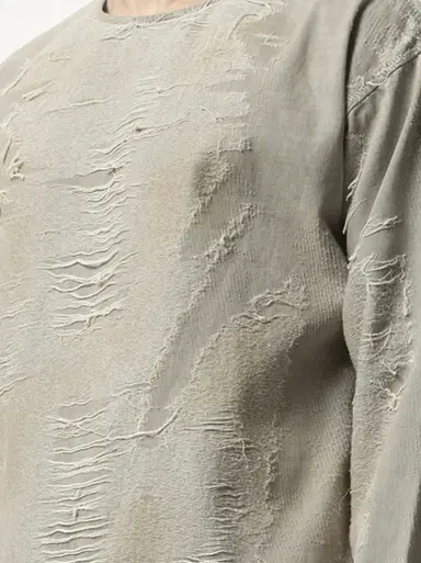 Diesel Distressed Effect Denim Sweater | Thumbnail 2 Diesel Distressed Effect Denim Sweater | Thumbnail 2