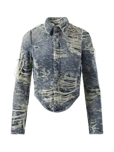 Diesel De-madeline Distressed Denim Shirt | Thumbnail 2