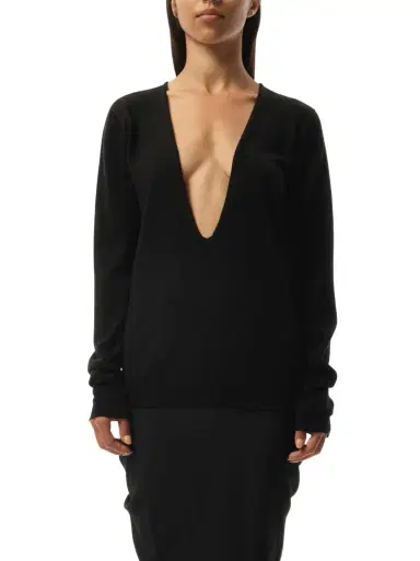 Rick Owens Extreme V Neck Pullover | Thumbnail 1 Rick Owens Extreme V Neck Pullover | Thumbnail 1