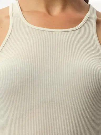 Rick Owens Basic Rib Tank in Dinge White | Thumbnail 2