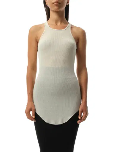Rick Owens Basic Rib Tank in Dinge White | Thumbnail 1
