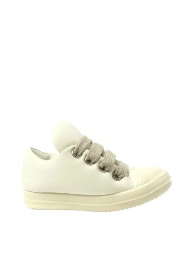 Rick Owens Padded Jumbolace Low Sneaks in Milk/milk/milk White | Thumbnail 1 Rick Owens Padded Jumbolace Low Sneaks in Milk/milk/milk White | Thumbnail 1