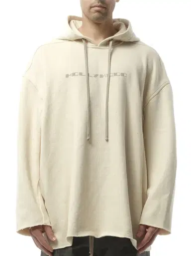 RICK OWENS DRKSHDW Hollywood Peter Hoodie in Natural/pearl Natural | Thumbnail 1 RICK OWENS DRKSHDW Hollywood Peter Hoodie in Natural/pearl Natural | Thumbnail 1