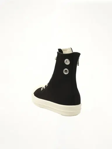 RICK OWENS DRKSHDW Gimp Eyelet Sneaks in Black/milk Black | Thumbnail 2
