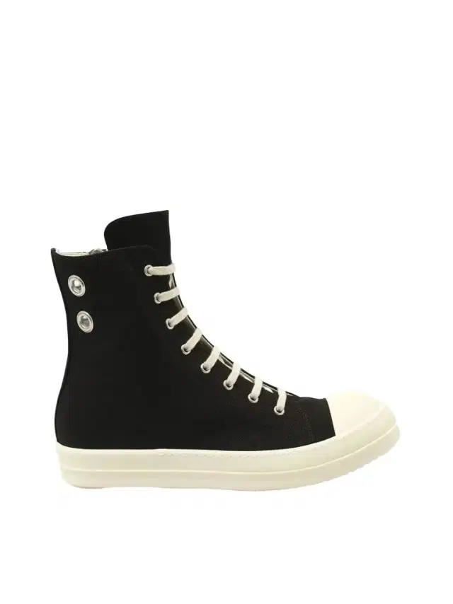 RICK OWENS DRKSHDW Gimp Eyelet Sneaks in Black/milk Black