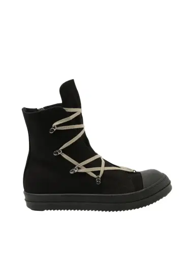 RICK OWENS DRKSHDW Hexa High Sneaks in Black/pearl Black | Thumbnail 1 RICK OWENS DRKSHDW Hexa High Sneaks in Black/pearl Black | Thumbnail 1